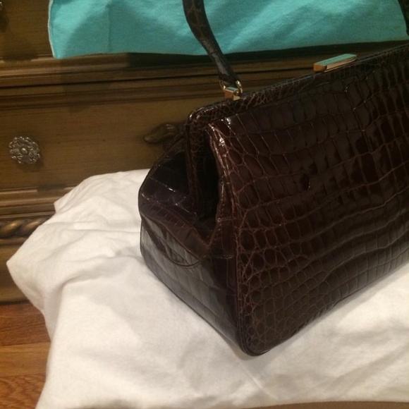 TIFFANY & CO. Brown Crocodile Laurelton Bag - Picture 5 of 8